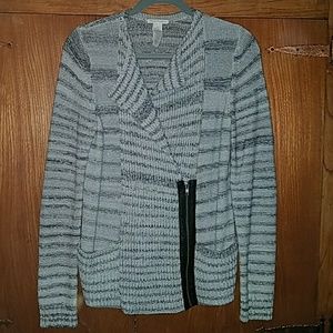 White + Warren gray and black sweater